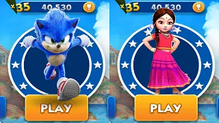 Sonic Dash vs Little Radha Run - Movie Sonic vs All Bosses Zazz Eggman - All 66 Characters Unlocked