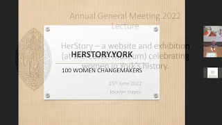 YAYAS 2021/22 AGM -"HerStory - Celebrating Women in York's History"