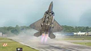 $200 Million US F-22 Raptor Takes Off Vertically With Full Afterburner