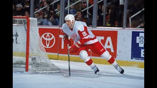 Sergei Fedorov scores 5 goals vs Capitals and Konstantinov 4 assists (26 dec 1996)