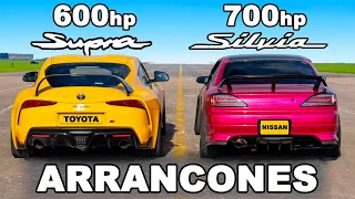 Toyota Supra de 600 hp vs Nissan Silvia de 700 hp: ARRANCONES