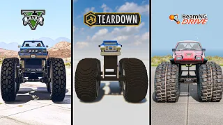 GTA 5 MEGA MONSTER TRUCK VS TEARDOWN MONSTER TRUCK VS BEAMNG MEGA MONSTER TRUCK - WHICH IS BEST?