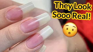 Hyper REALISTIC Nails with Acrylic 😳🤯 NEW NAIL TREND?💅🏼 NATURAL NAIL DUPE