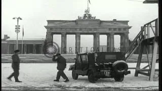 British soldiers on guard at the border near the Brandenburg Gate in Berlin, Germ...HD Stock Footage