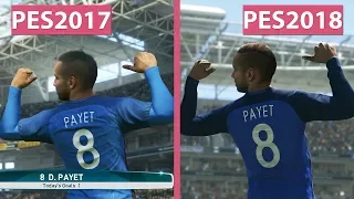PES 2018 | Pro Evolution Soccer 2018 Beta vs. PES 2017 Graphics Comparison