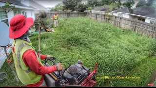 PART #1 Mowing a Overgrown Backyard | Mowing tall grass (REAL TIME & SOUNDS)