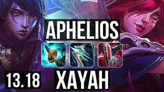 APHELIOS & Lulu vs XAYAH & Rakan (ADC) | 11/2/9, 1000+ games, 1.0M mastery | KR Challenger | 13.18