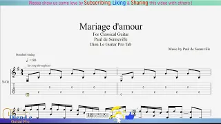 For Classical Guitar with TABs - Mariage d'amour (Easy version)