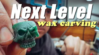 HOW TO IMPROVE YOUR WAX CARVING ... by doing this  (part 2 half Skull ) #howto #jewelrymaking#artist