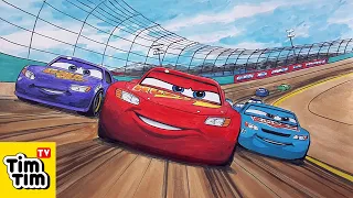 Draw CARS 3 LIGHTNING McQUEEN, CAL WEATHERS & BOBBY SWIFT Drawing and Coloring for Kids | Tim Tim TV