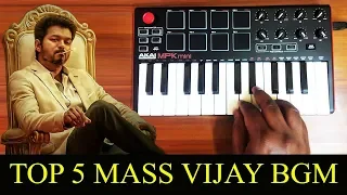 Top 5 Mass Thalapathy Vijay Bgm By Raj Bharath