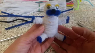 How to make a pipe cleaner bunny Зайка из пушистой проволоки