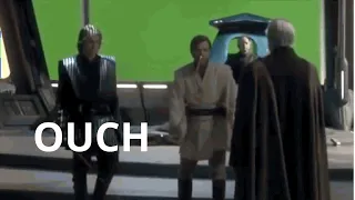 Obi-Wan Hits Anakin in the Nuts