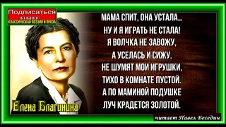 Посидим в тишине,  Елена Благинина , читает Павел Беседин