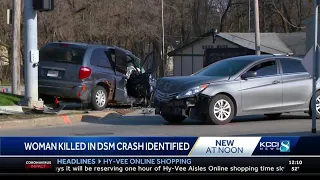 Des Moines police ID woman killed, man injured in three-vehicle crash