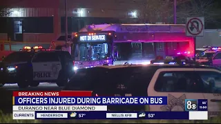 Bus driver attacked, officers injured, barricade ends in southwest Las Vegas