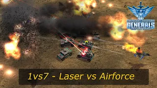 [C&C Generals Zero Hour] - 1vs7 - Laser vs 7 Airforce - Hard Mode