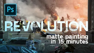 Matte painting - Revolution in the city in 15 minutes - Adobe Photoshop