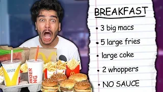 I Swapped Diets With a FAST FOOD ADDICT for 24 Hours! (IMPOSSIBLE FOOD CHALLENGE)