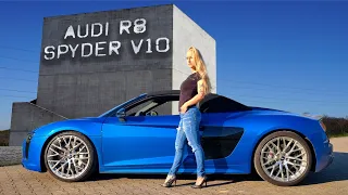 Audi R8 Spyder V10 - Mit 570 PS und purem Luxus über Landstraßen! V10-Saugmotor, Cabrio, PS-Stärke