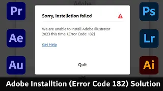 Adobe Installtion Error Code 182 Solution | Adobe Creative Cloud