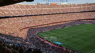 Atmosphere at Barcelona Stadium Camp Nou - Goal scored