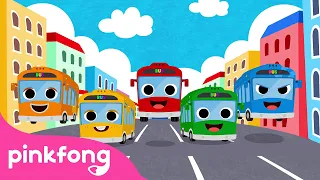 Fünf kleine Busse🚌 hüpfen auf der Straße | Bus Lieder | Baby Shark Deutsch | Pinkfong Kinderlieder