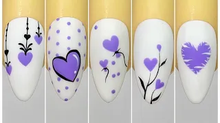 Heart Purple Nail Art Step-by-Step💅 New Nails Art Compilation💝 New Nails