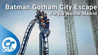 Batman Gotham City Escape 4K off-ride B-Roll Parque Warner Madrid