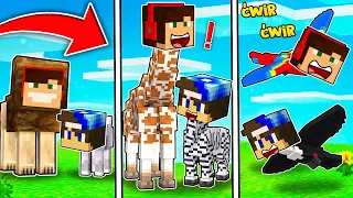 MINECRAFT, ALE CO MINUTĘ ZAMIENIAMY SIĘ W INNE ZWERZAKI?! GPLAY & LAKI