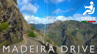 Madeira, Portugal - 4K Virtual Drive - From Funchal to Furna. Madeira Island Highways, Steep Streets