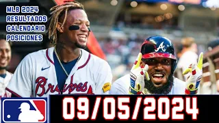 MLB ⚾ Resultados Posiciones Calendario 09 Mayo 2024 Resumen