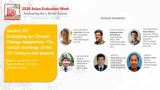 Session 31: Evaluating for climate change adaptation