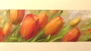 Тюльпаны в интерьер.  Живопись маслом.  Tulips for Bob's House.  Как рисовать цветы
