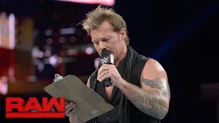 Chris Jericho unveils "The List of Jericho": Raw, Sept. 19, 2016