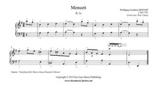 Mozart : Minuet in G Major, K 1e