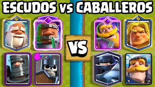 CABALLEROS  vs CARTAS con ESCUDOS | OLIMPIADAS de CLASH ROYALE