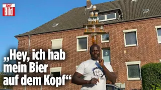 Schalke-Fan „Momo“ trägt immer ein Bier auf dem Kopf