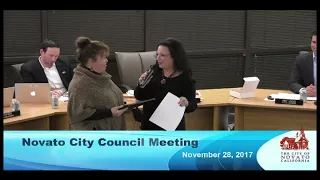 Novato City Council Meeting of November 28, 2017