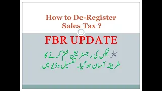 #SalesTax #SalesTaxDeRegistration #FbrSalesTax   Complete detail about DE-Registration of sales tax