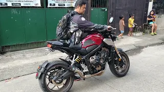 Honda CB650R 2019 with Austin Racing 61mm real carbon full system exhaust sound check