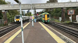 Southern, Thameslink and Gatwick Express Trains at South Croydon on October 20th 2023