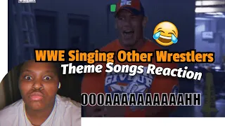 QUEEN LA REACTS TO WWE WRESTLERS SINGING OTHER WRESTLERS THEME SONGS