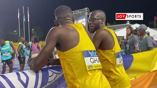 Bahamas 2024: Frustrated Team Ghana confer after baton drop in Heat 1