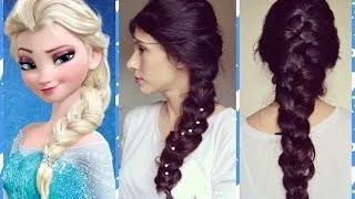 FROZEN ELSA'S messy BRAID HAIR TUTORIAL. ПРИЧЕСКА ЭЛЬЗЫ из холодного сердца.