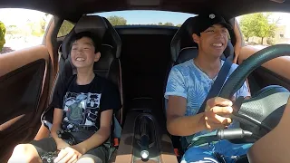 Picking up my little brother in a LAMBORGHINI FROM SCHOOL!