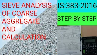 sieve analysis test of 20mm aggregate as per is code :383-2016 A to Z and calculation