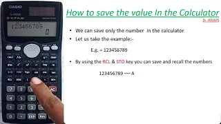 How to save the value in the calculator I  Casio fx991MS I The Calculator King