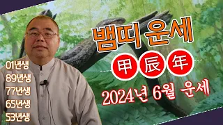 2024년 6월 뱀띠 답답함의 지속 그러나 나아지고 있는데..ㅣ갑진년 뱀띠운세 01년생 89년생 77년생 65년생 53년생