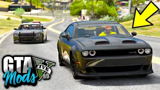 GTA 5 MODS - FUGA INSANA DA POLICIA COM O NOVO DODGE DO RENATO GARCIA! ( INCRÍVEL )